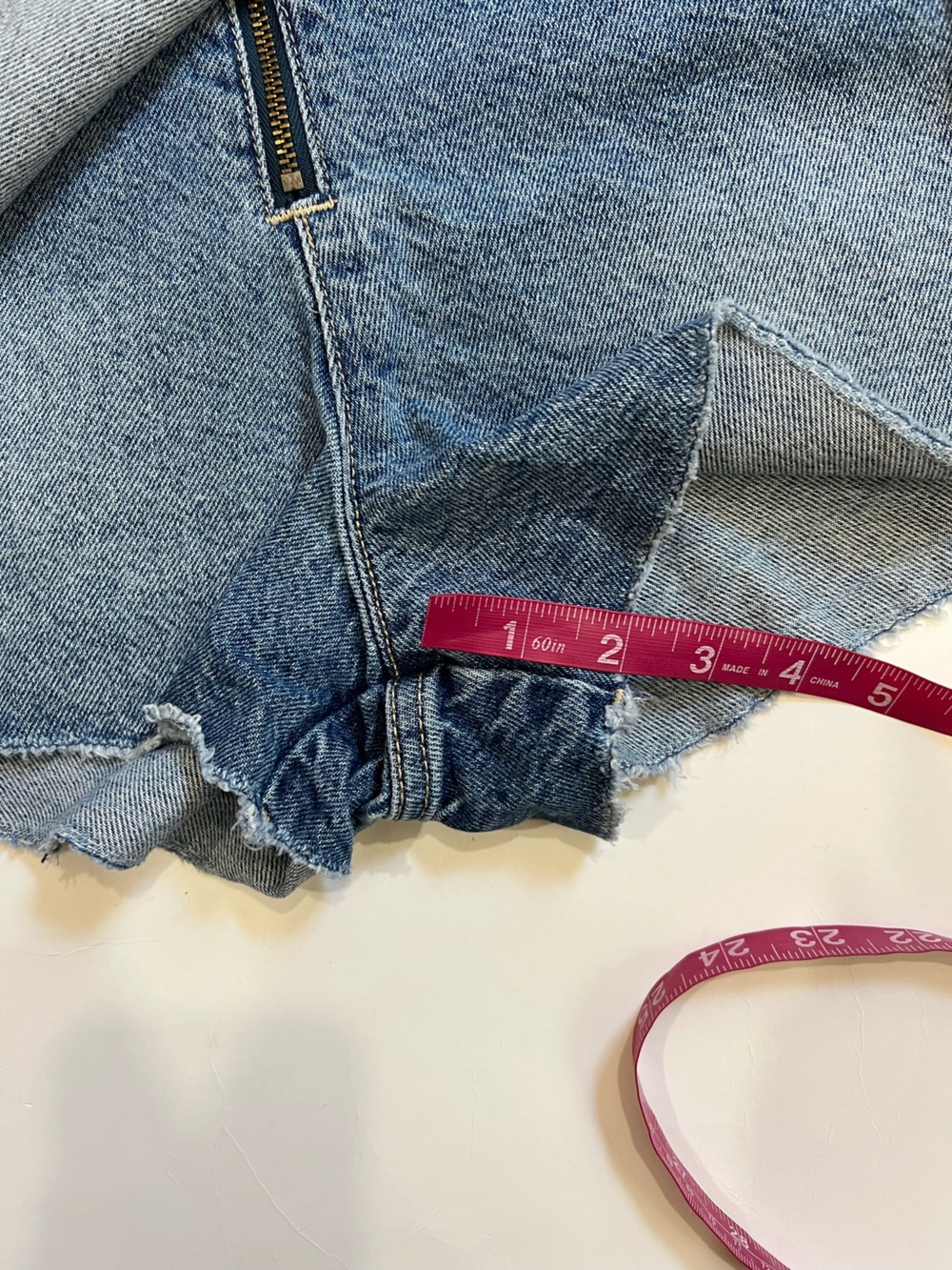 Free People Emmy Denim Faux Wrap Mini Skort with Side Tie - Picture 12 of 12
